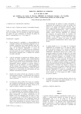 Directiva 2009/90/CE da Comissão, de 31 de Julho de 2009, que