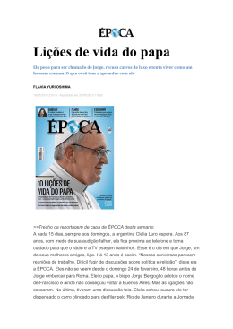 Lições de vida do papa - Portal dos Jornalistas