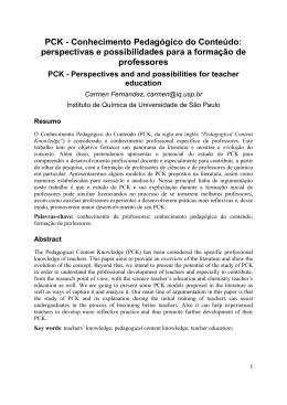 PCK - Conhecimento Pedagógico do Conteúdo