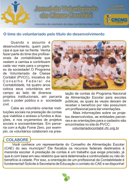 Jornal do Voluntariado da Classe Contábil - 1ª edição