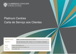 Platinum Centres Carta de Serviço aos Clientes