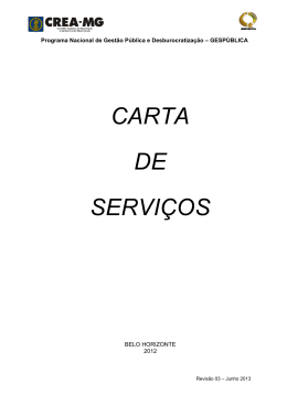 CARTA DE SERVIÇOS - Crea-MG