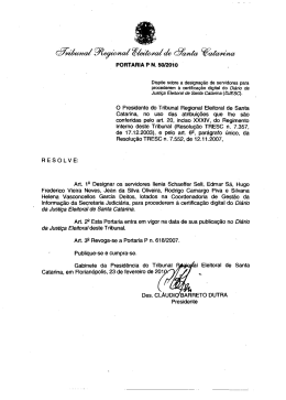 Portaria P n. 50/2010 - Tribunal Regional Eleitoral de Santa Catarina