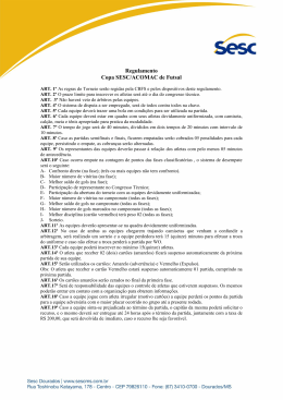 Regulamento Copa SESC/ACOMAC de Futsal