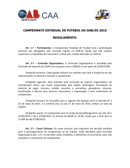 Regulamento do Campeonato Estadual Futebol 2015 AEST - CAA-ES