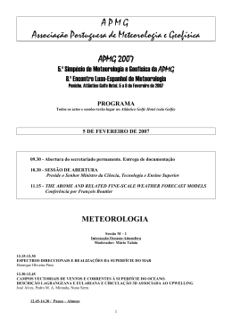 AMPG 2007- Programa 5º Simpósio de Meteorologia e Geofísica