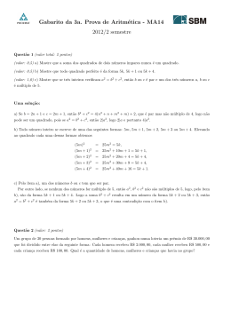 Gabarito da 3a. Prova de Aritmética - MA14 2012/2 semestre