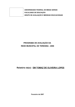 Relatório da(o): EM TOMAZ DE OLIVEIRA LOPES