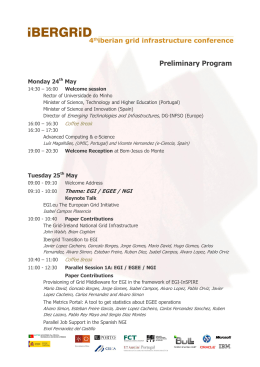 Preliminary Program - Iberian Grid Infrastructure Conference