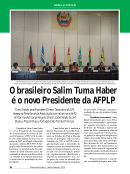 O brasileiro Salim Tuma Haber é o novo Presidente da AFPLP