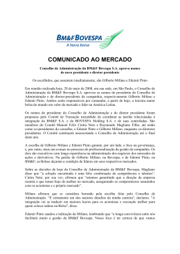COMUNICADO AO MERCADO - BM&FBOVESPA