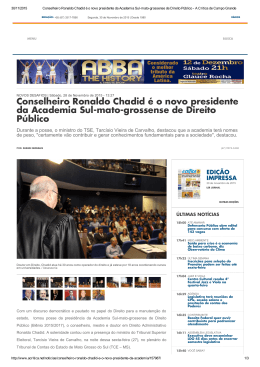 Conselheiro Ronaldo Chadid é o novo presidente da - TCE