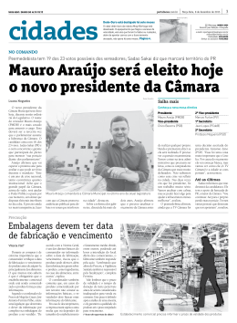 Mauro Araújo será eleito hoje o novo presidente da Câmara
