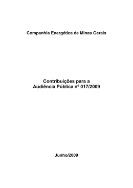 Contribuições para a Audiência Pública nº 017/2009