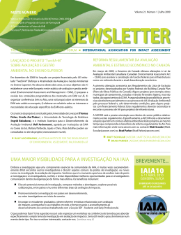 Newsletter IAIA_ nº1, Julho 2009