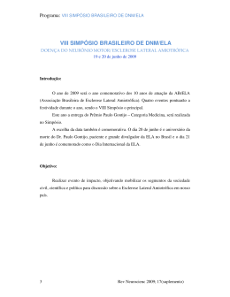 VIII SIMPÓSIO BRASILEIRO DE DNM/ELA