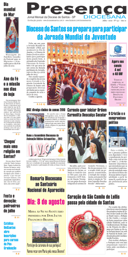 Jornal Presença Diocesana 131 julho 2012