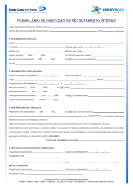 formulário de inscrição de recrutamento interno