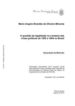 Mario Angelo Brandão de Oliveira Miranda A questão da legalidade