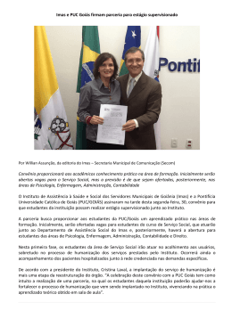 Imas e PUC Goiás firmam parceria para estágio supervisionado