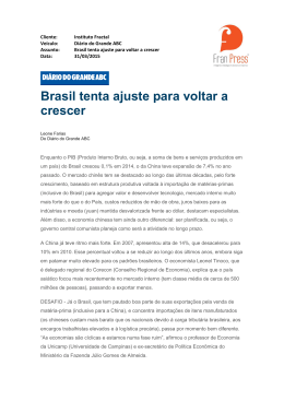 Brasil tenta ajuste para voltar a crescer