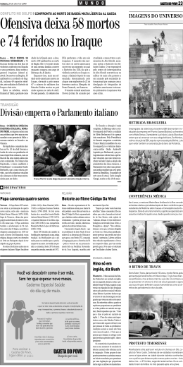 Página do jornal Gazeta do Povo de 29/04/2006 com a referida