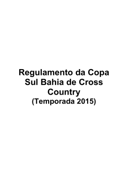 Regulamento da Copa Sul Bahia de Cross Country