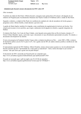 Administração Kassab censura documento da ONU sobre SP (Não
