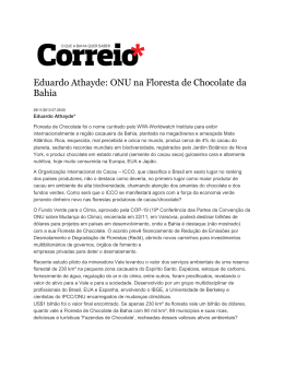 Eduardo Athayde: ONU na Floresta de Chocolate da Bahia