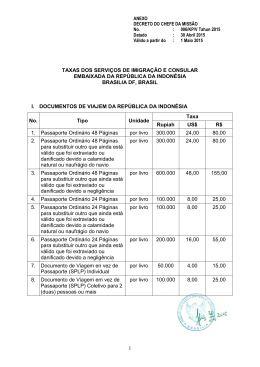 Taxas - Embaixada da Indonésia no Brasil