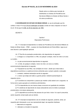 Decreto Nº 46.651, de 21 DE NOVEMBRO de 2014