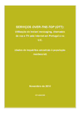 Serviços over-the-top (OTT) - novembro de 2014