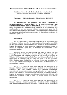 Resolução Conjunta SEMAD/IGAM nº 2226, de 2014