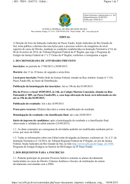 Edital - PSE Direito - 2015 - Justiça Federal do Rio Grande do Sul