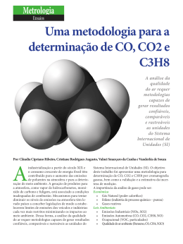 Uma metodologia para a determinação de CO, CO2 e C3H8