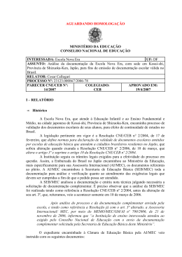 Parecer CNE/CEB nº 14/2007, aprovado em 19 de abril de 2007