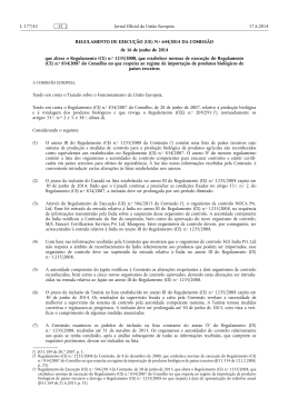 REGULAMENTO DE EXECUÇÃO (UE) N.o 644/2014 DA