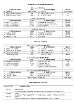 Atletismo 2014 CLASSIFICAÇÃO pdf