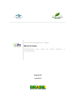 Inventário Florestal Nacional – Brasil Manual de Campo