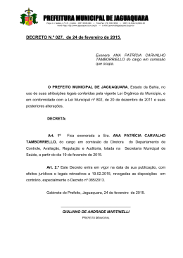 Decreto 028 - Exoneração de Nelson Andrade Ribeiro.