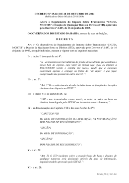 decreto nº 15.621 de 28 de outubro de 2014 - Sefaz BA