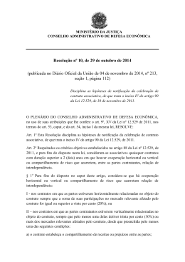 Resolução nº 10, de 29 de outubro de 2014 (publicada no