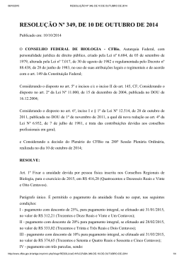 RESOLUÇÃO Nº 349, DE 10 DE OUTUBRO DE 2014 - CRBio-03