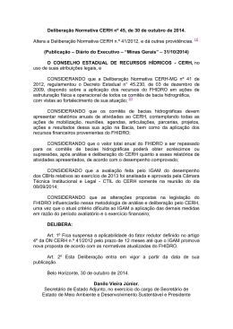 Deliberação Normativa CERH nº 45, de 30 de outubro de 2014