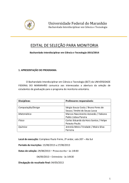 edital de seleção para monitoria - Universidade Federal do Maranhão