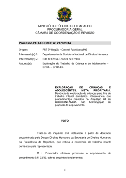 Processo PGT/CCR/nº 2179/2014 - Ministério Público do Trabalho
