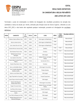Edital Resultados Bolsas de Mérito 2011-2012