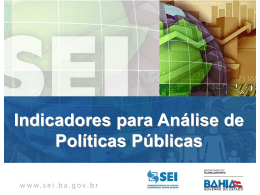 Apresentação - Indicadores para Análise de Políticas Públicas