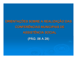 orientações sobre a realização das conferências municipais de