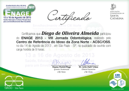 Certificamos que Diego de Oliveira Almeida participou